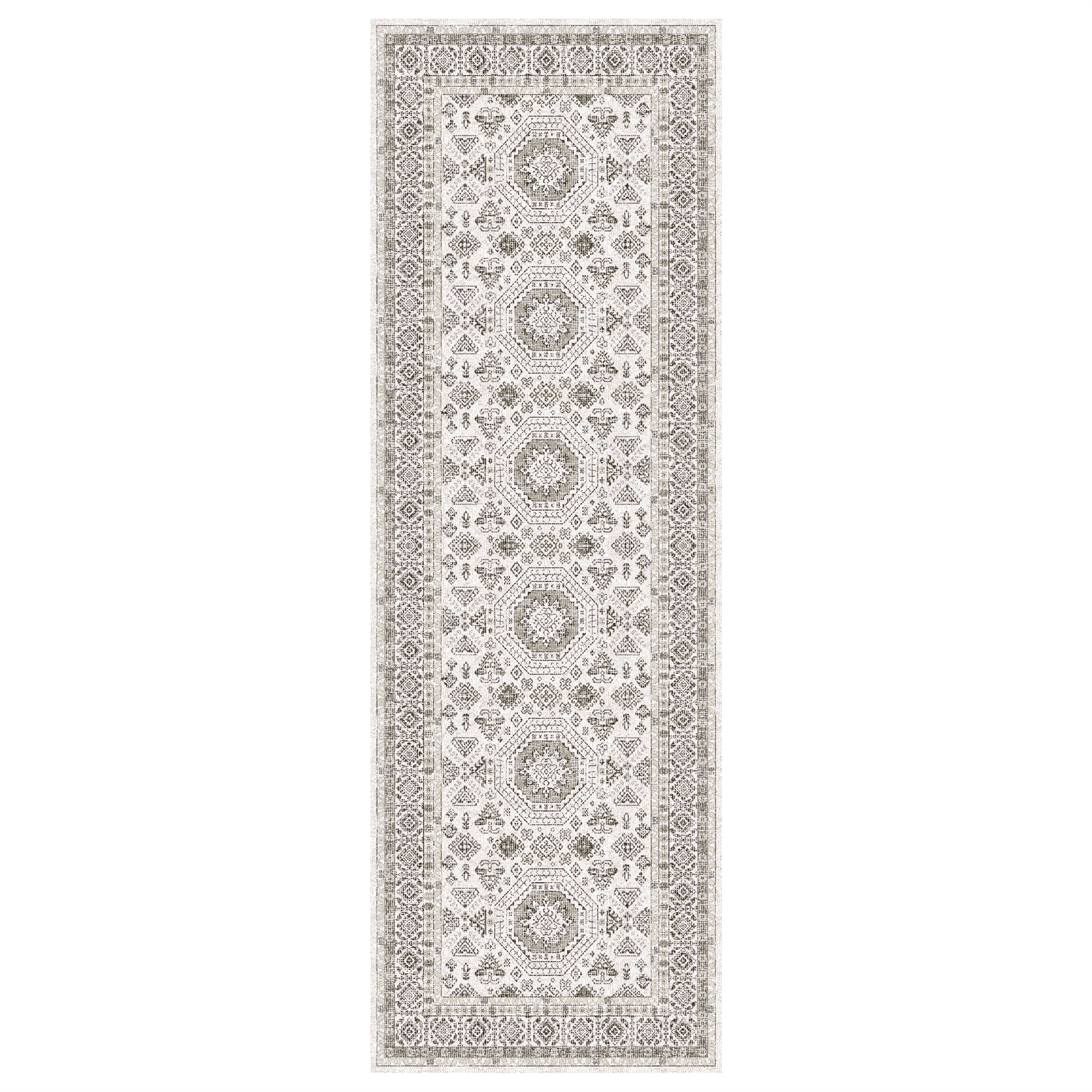 Vassia - Monochrome Washable Kitchen Rug - 60x180cm