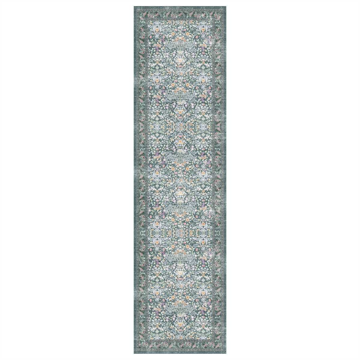 Zafira - Floral Washable Long Runner Rug - 80x300cm – view 2
