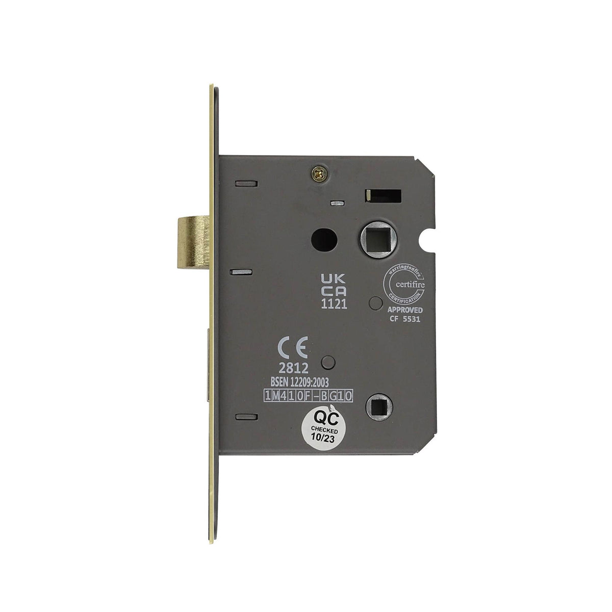 Fire Rated Bathroom Mortice Lock - 76mm - Electro Brass – view 2