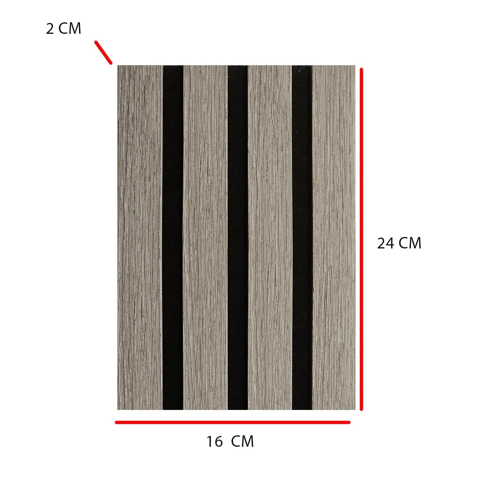 Acoustic Slat Wood Wall Panel - Dark Grey - SAMPLE