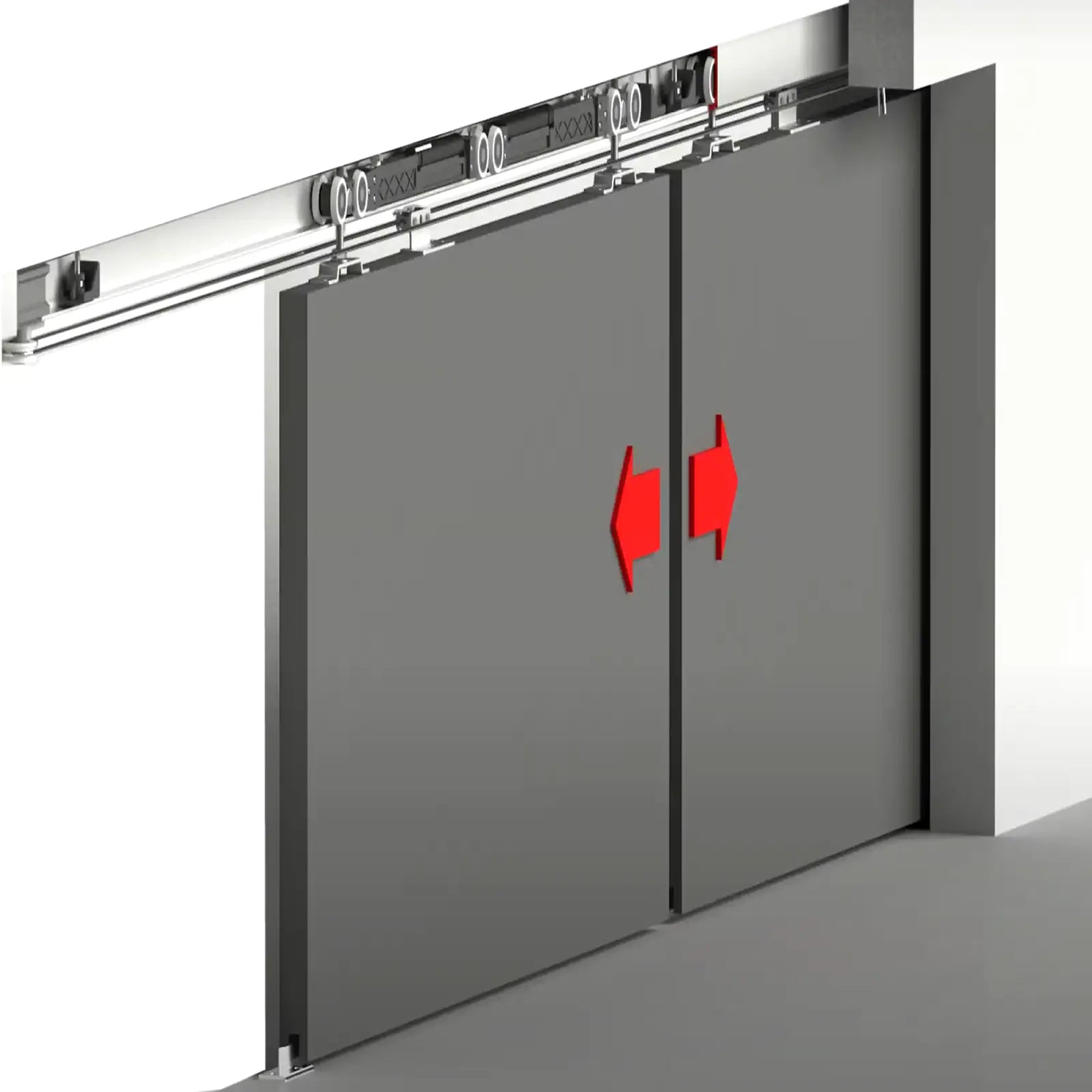 DS-Slide Double Synchro Sliding Door Kit - 3600mm Track - Both Way Soft Close - Decor And Decor
