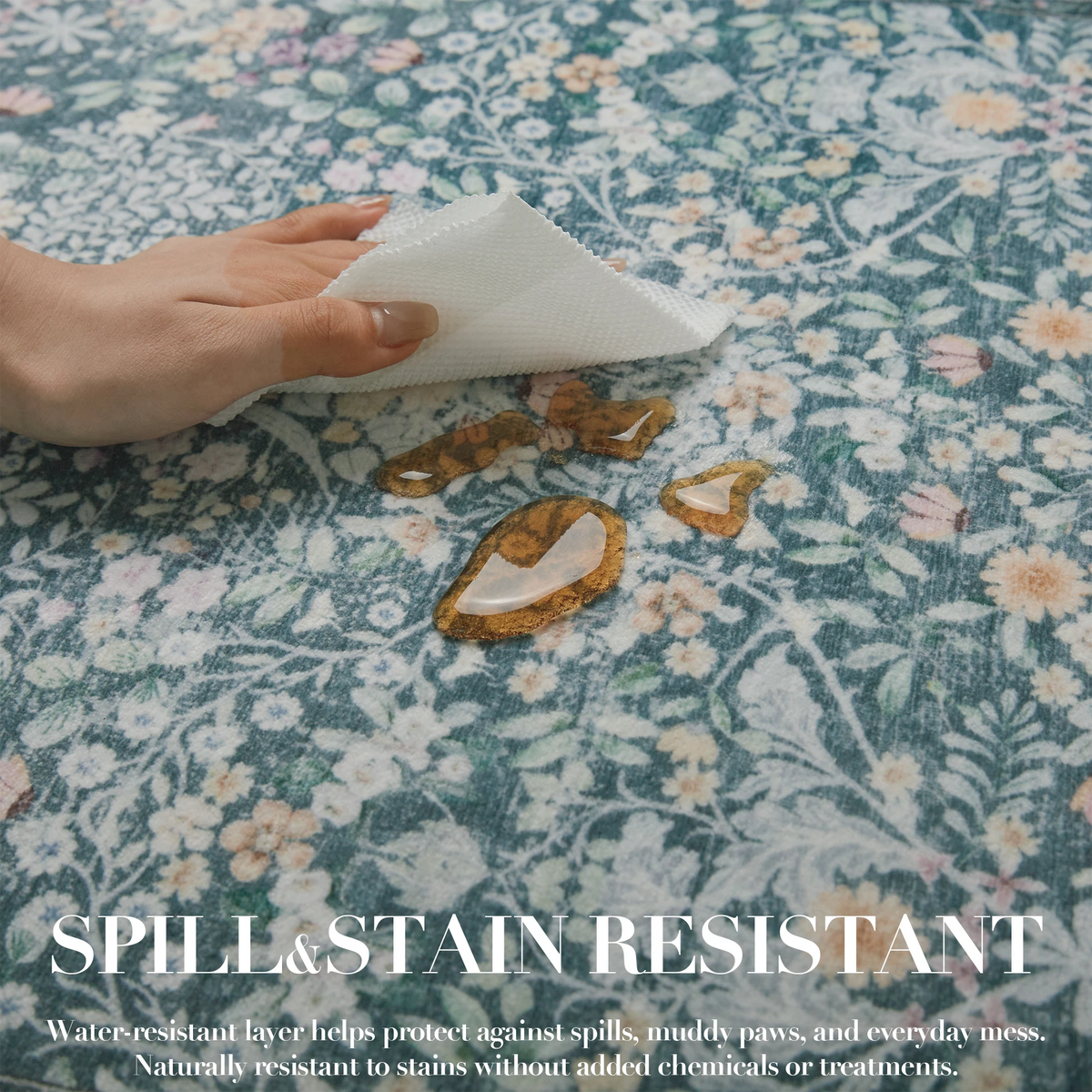 Zafira - Floral Washable Long Runner Rug - 80x300cm – view 6