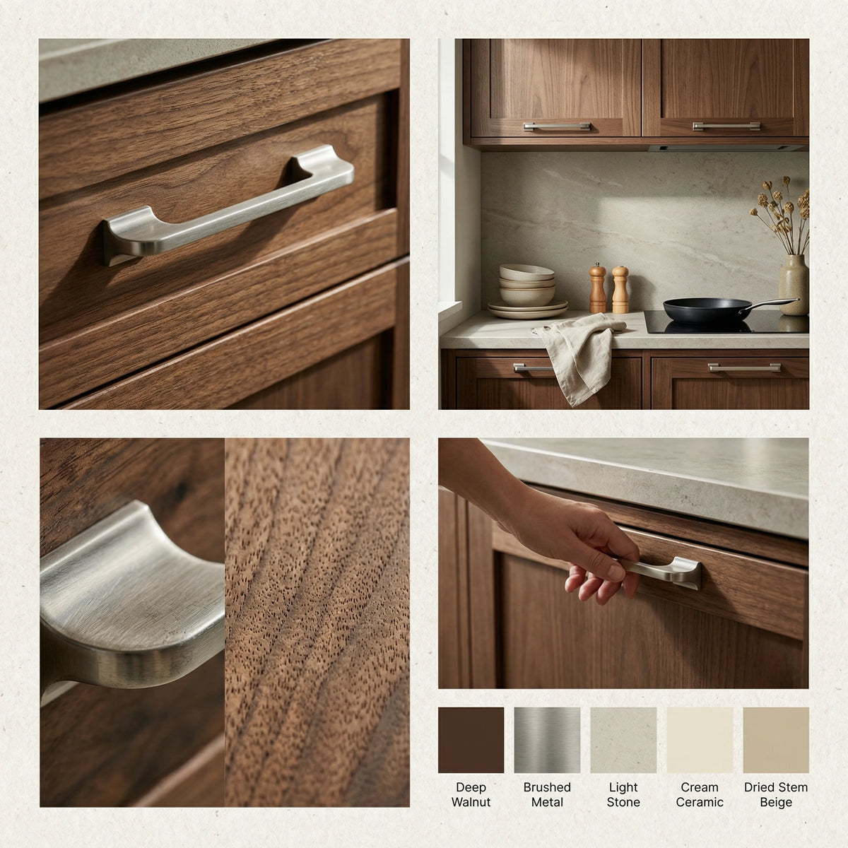 Designer Slimline Black White Kitchen Cabinet Pull Cupboard Drawer Door Handles – in a styled room setting