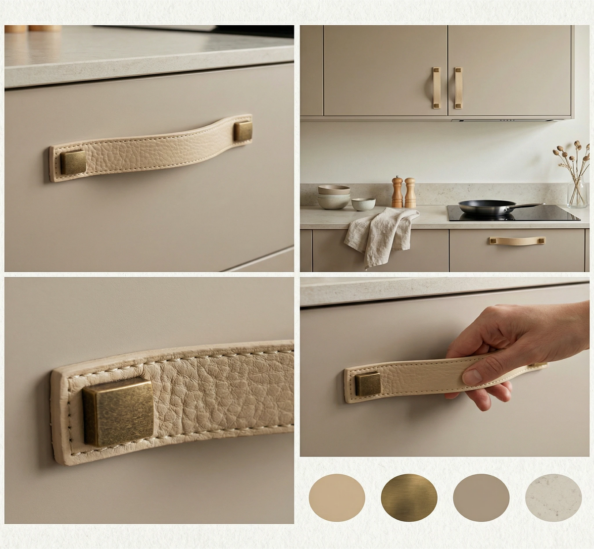 Leather Drawer Pulls and Strap Handles To Match – view 2