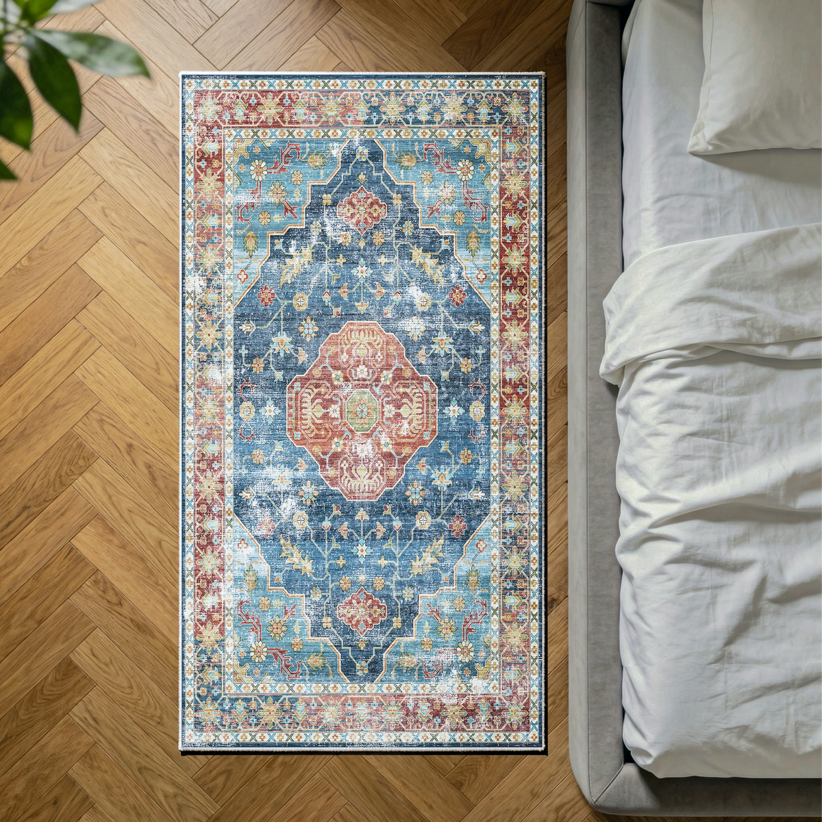 Avenza - Traditional Washable Small Runner Rug - 80x150cm