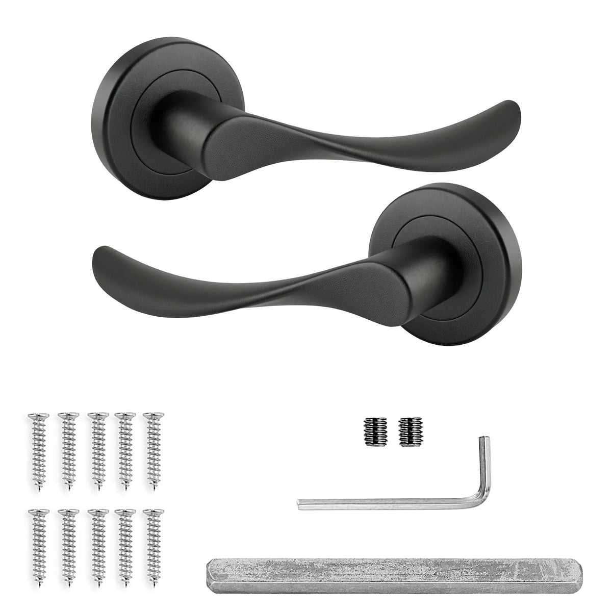 Nimbus Matt Black Door Lever Handles - Pair of Handles
