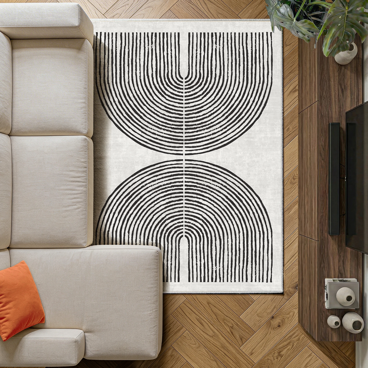 Brayen - Geometric Washable Dining Room Area Rug - 120x170cm