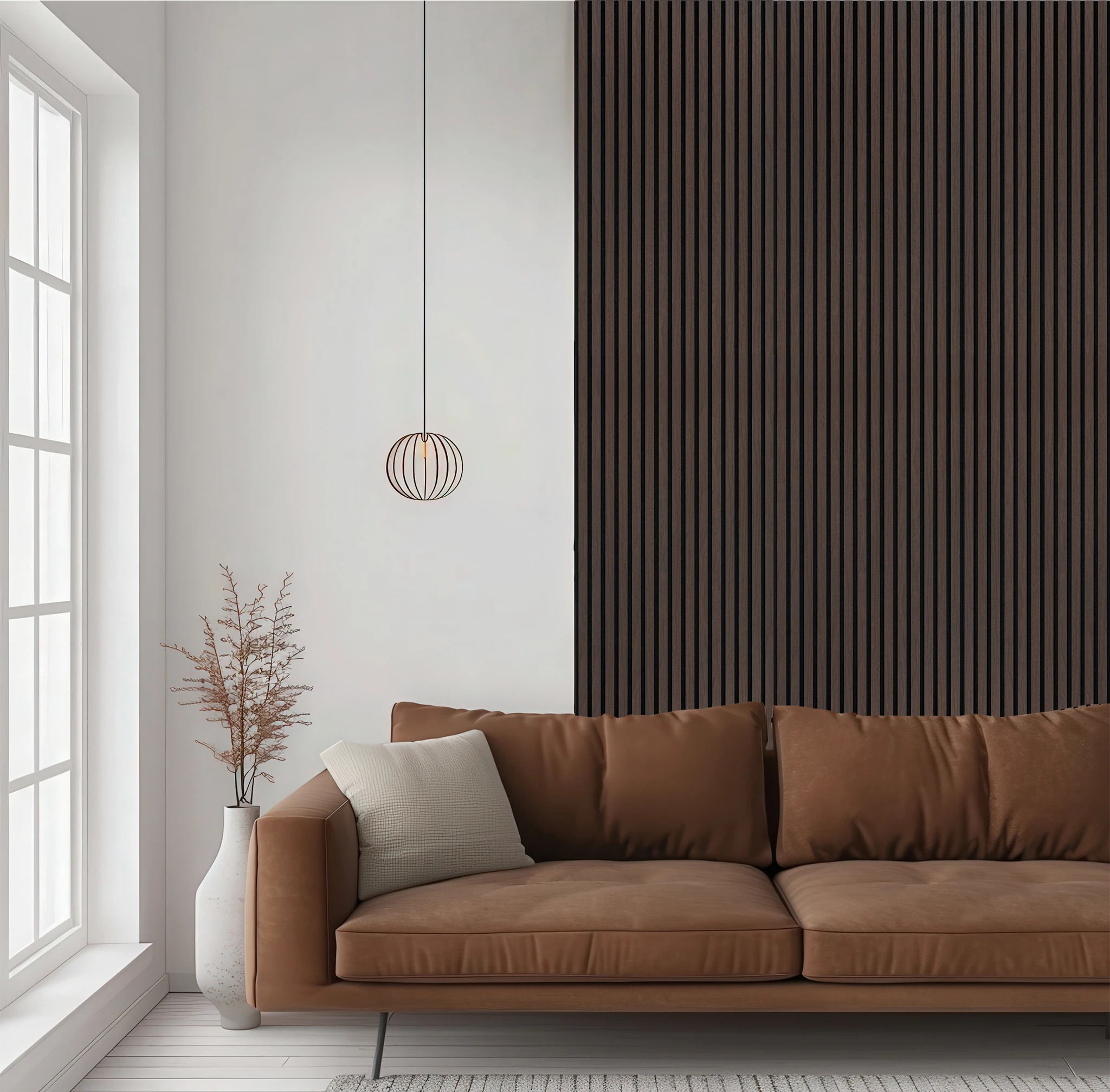 Acoustic Slat Wood Wall Panel - Smoked Oak - 2400 - 2 Pack – view 6