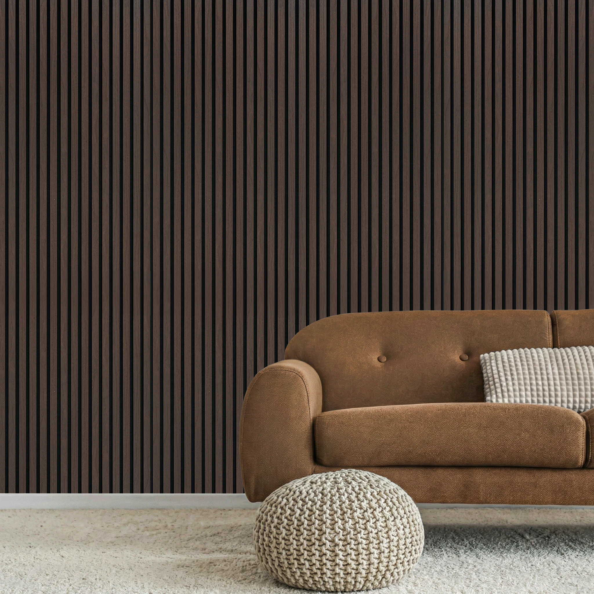 Acoustic Slat Wood Wall Panel - Smoked Oak - 2400 - 2 Pack – view 7