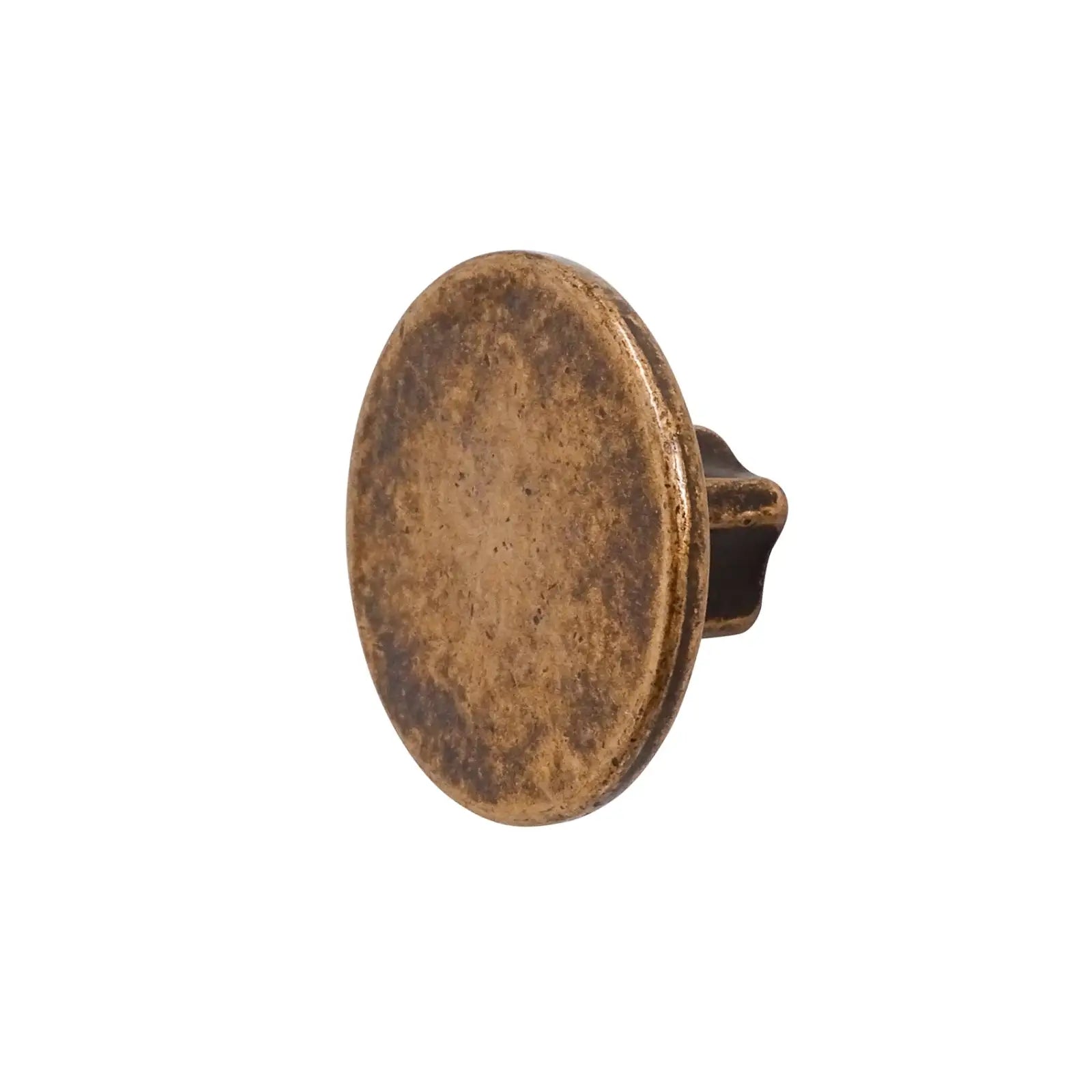 Vesta - Round Kitchen Cabinet Knob - Antique Copper - Decor And Decor