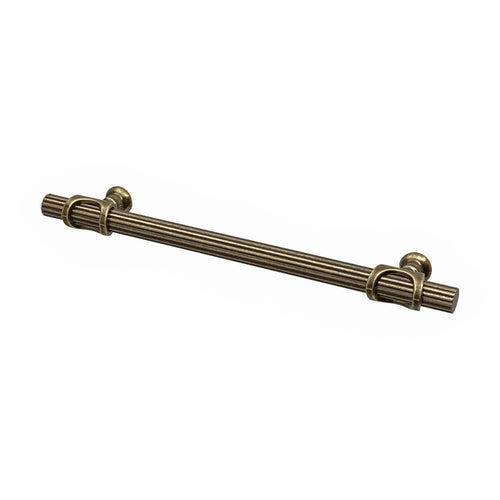 Sienna - Lines Knurled T-Bar Kitchen Cabinet Pull Handle - Antique Brass - Decor And Decor