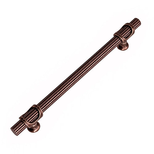 Sienna - Lines Knurled T-Bar Kitchen Cabinet Pull Handle - Antique Copper