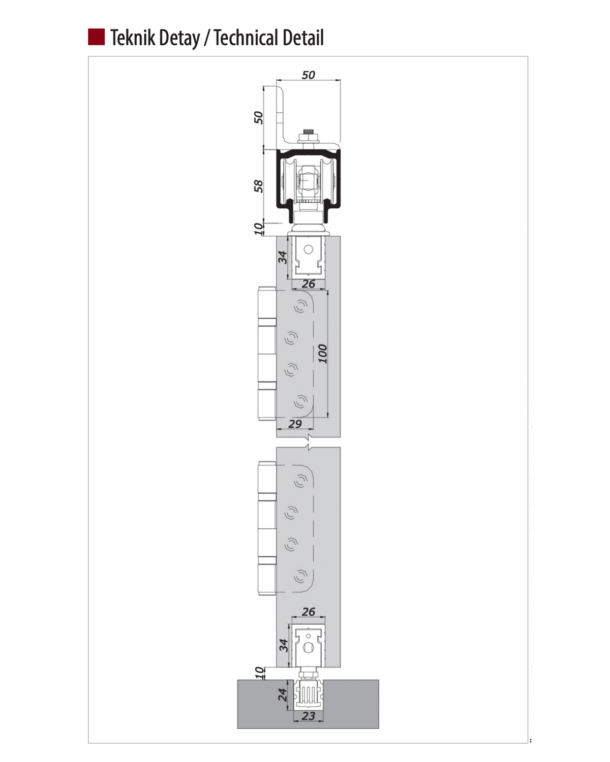 Top Hung Sliding Bi Fold Multi Fold Door Gear Track Kit