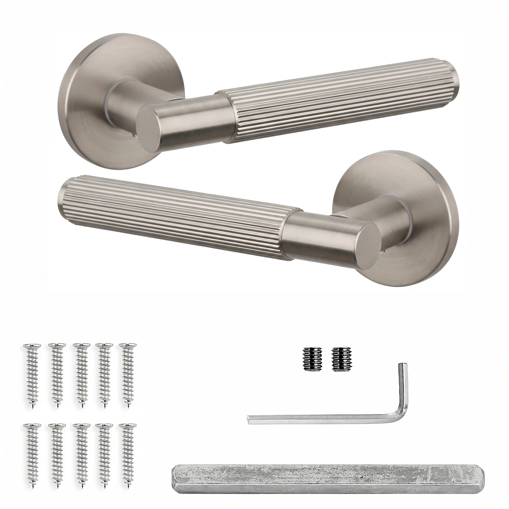 Hera Internal Door Handles - Brushed Satin Nickel