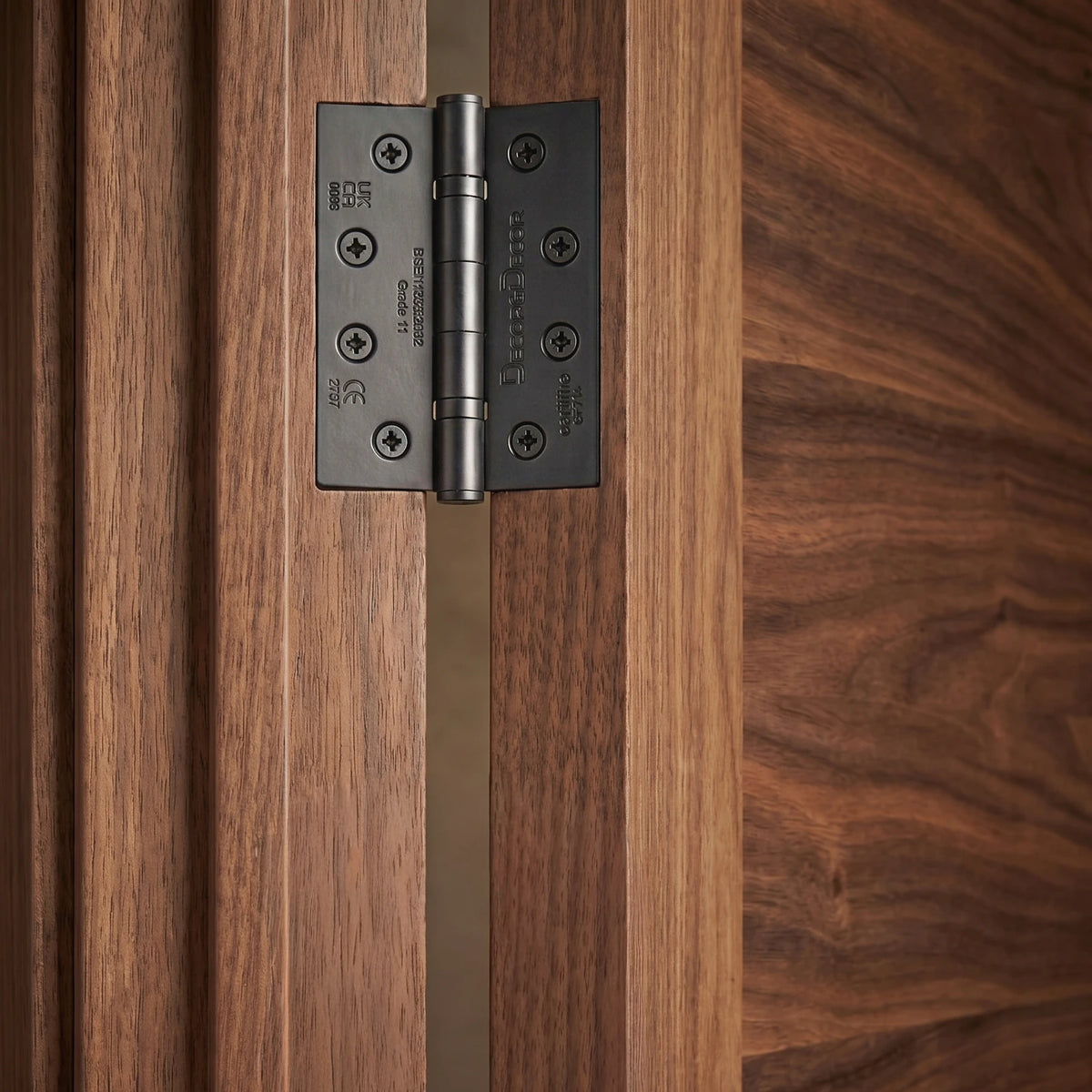 Ball Bearing Fire Rated Door Hinges - 102mm - Pair - Matt Black – in a styled room setting