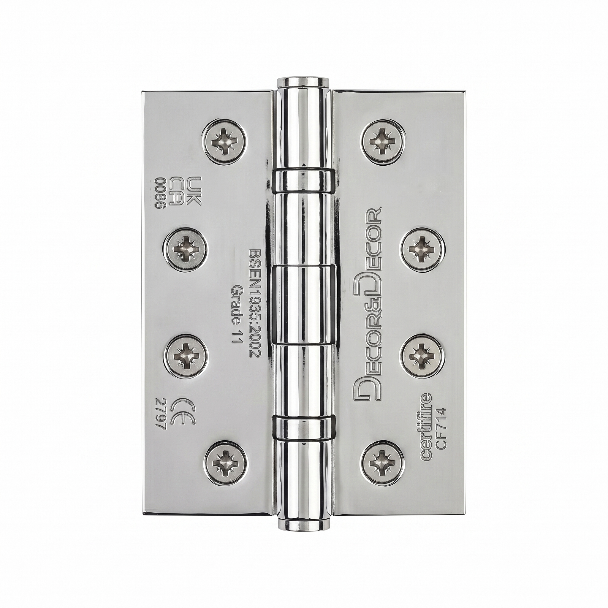 Ball Bearing Fire Rated Door Hinges - 102mm - Pair -  Polished Chrome - Door Hinges - View 10 | Decoranddecor