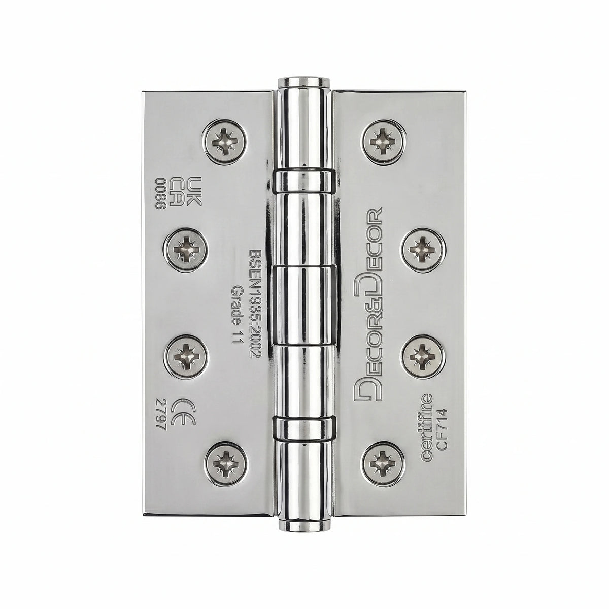 Ball Bearing Fire Rated Door Hinges - 102mm - Pair -  Polished Chrome – view 10
