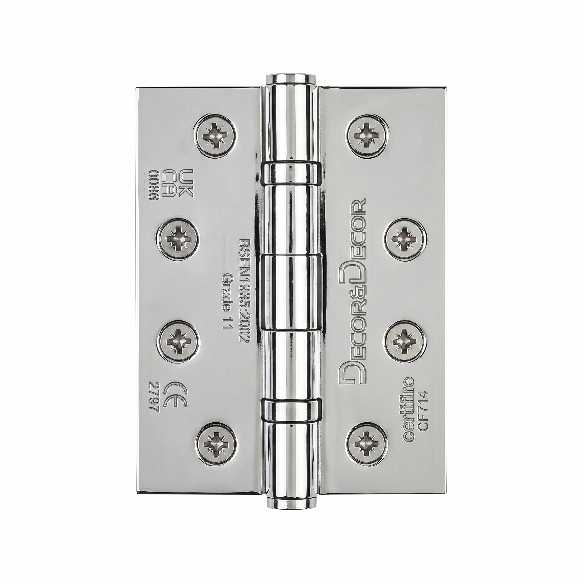Ball Bearing Fire Rated Door Hinges - 102mm - Pair -  Polished Chrome – view 10