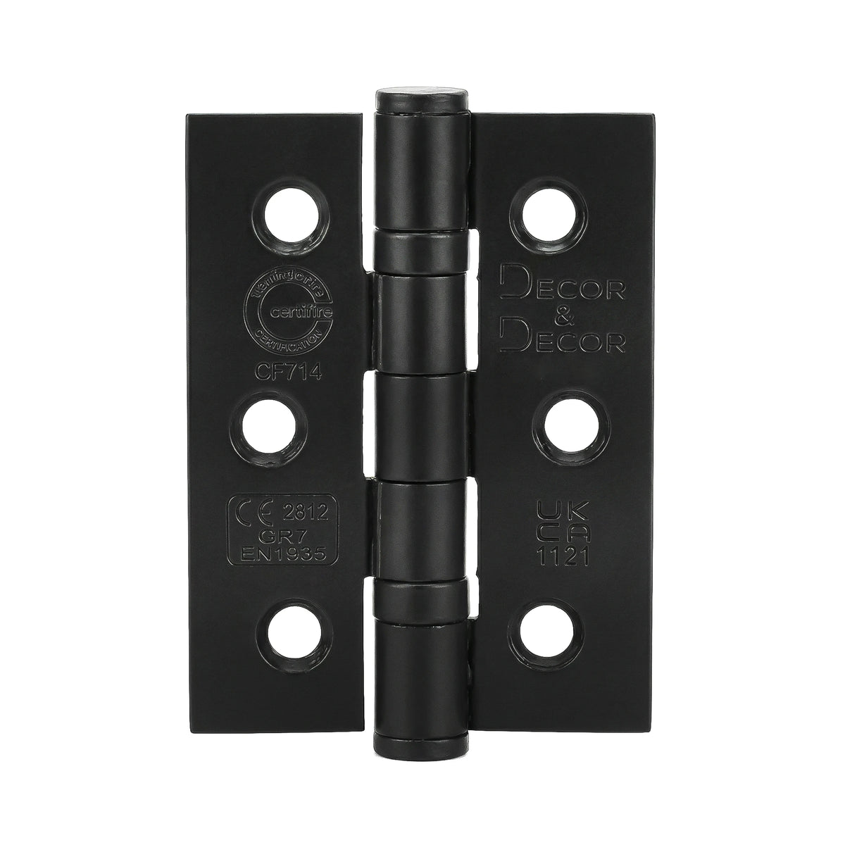 Ball Bearing Fire Rated Door Hinges - 3inch / 76mm - Matt Black - 4 Pairs – view 9