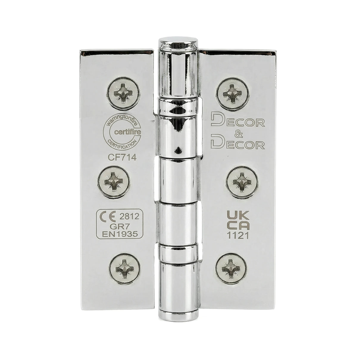 Ball Bearing Fire Rated Door Hinges - 76mm - Pair -  Polished Chrome – view 9