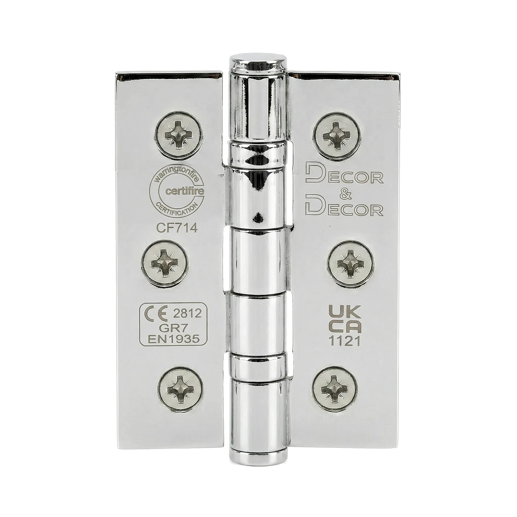 Ball Bearing Fire Rated Door Hinges - 76mm - Pair -  Polished Chrome – view 9
