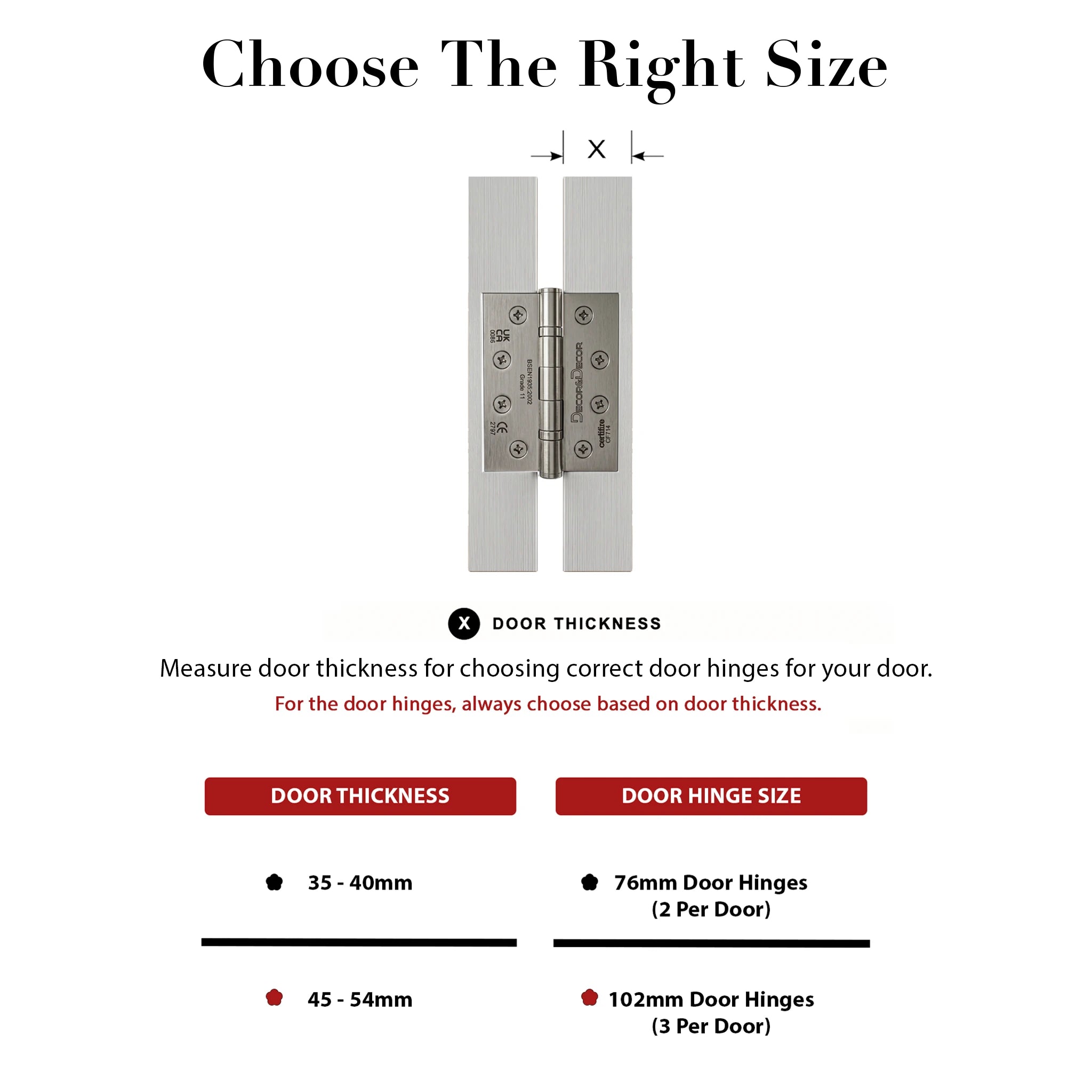 Ball Bearing Fire Rated Door Hinges - 76mm - Pair - Antique Brass – with a size and fitting guide