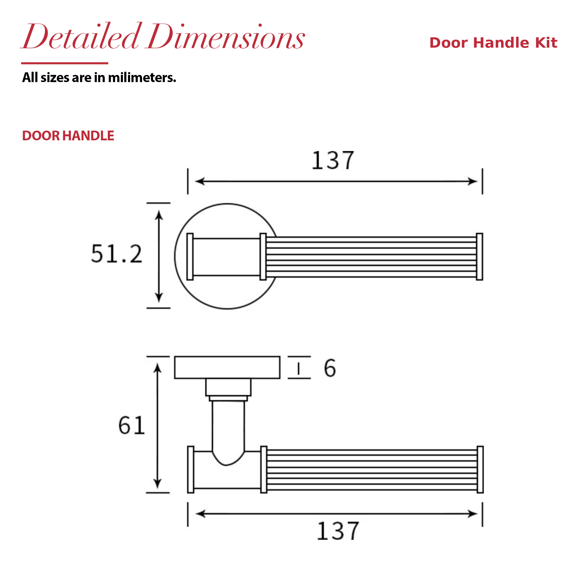 Leto Antique Brass Door Lever Handles – dimensions and measurements diagram