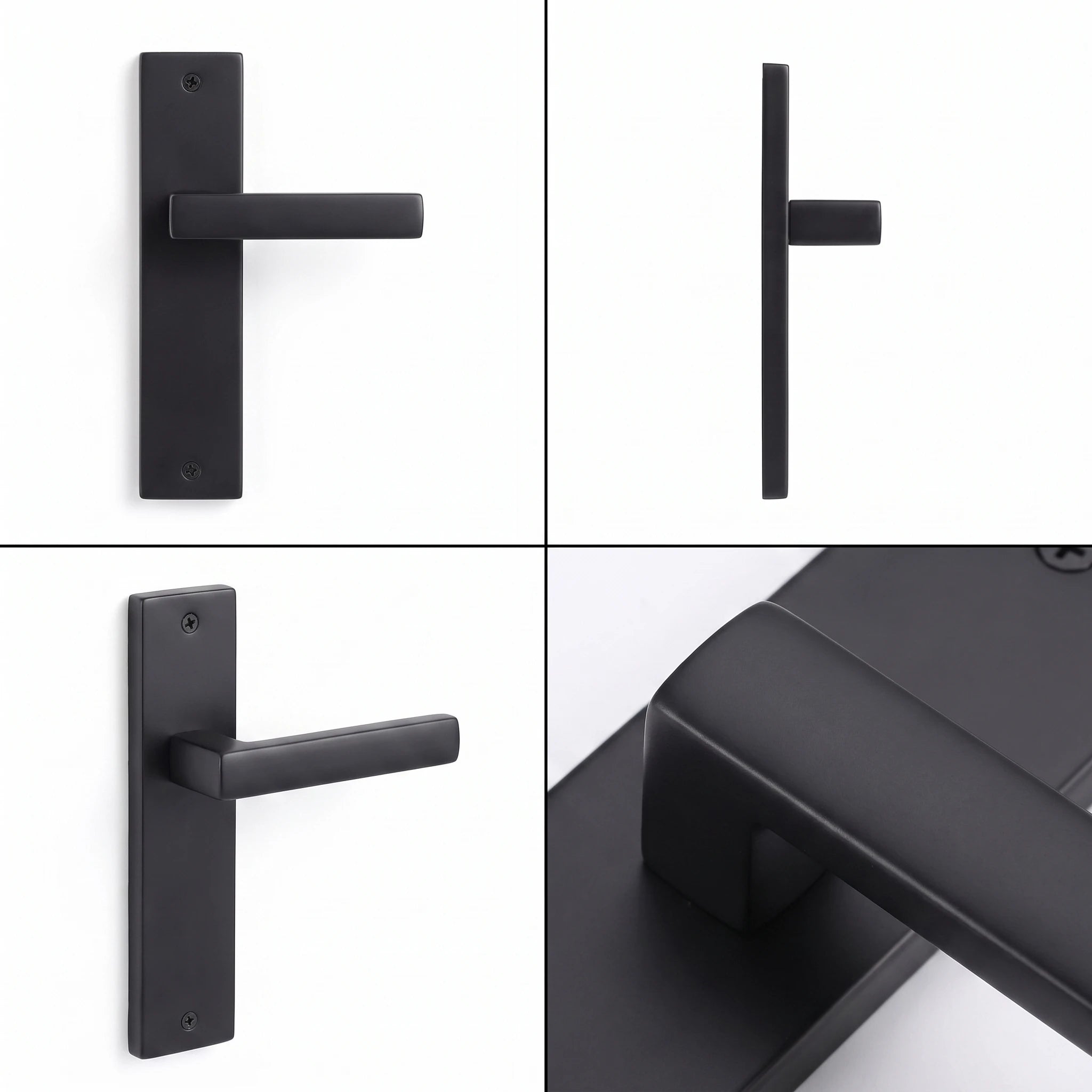Lumina  Door Handle on Backplate – shown from multiple angles