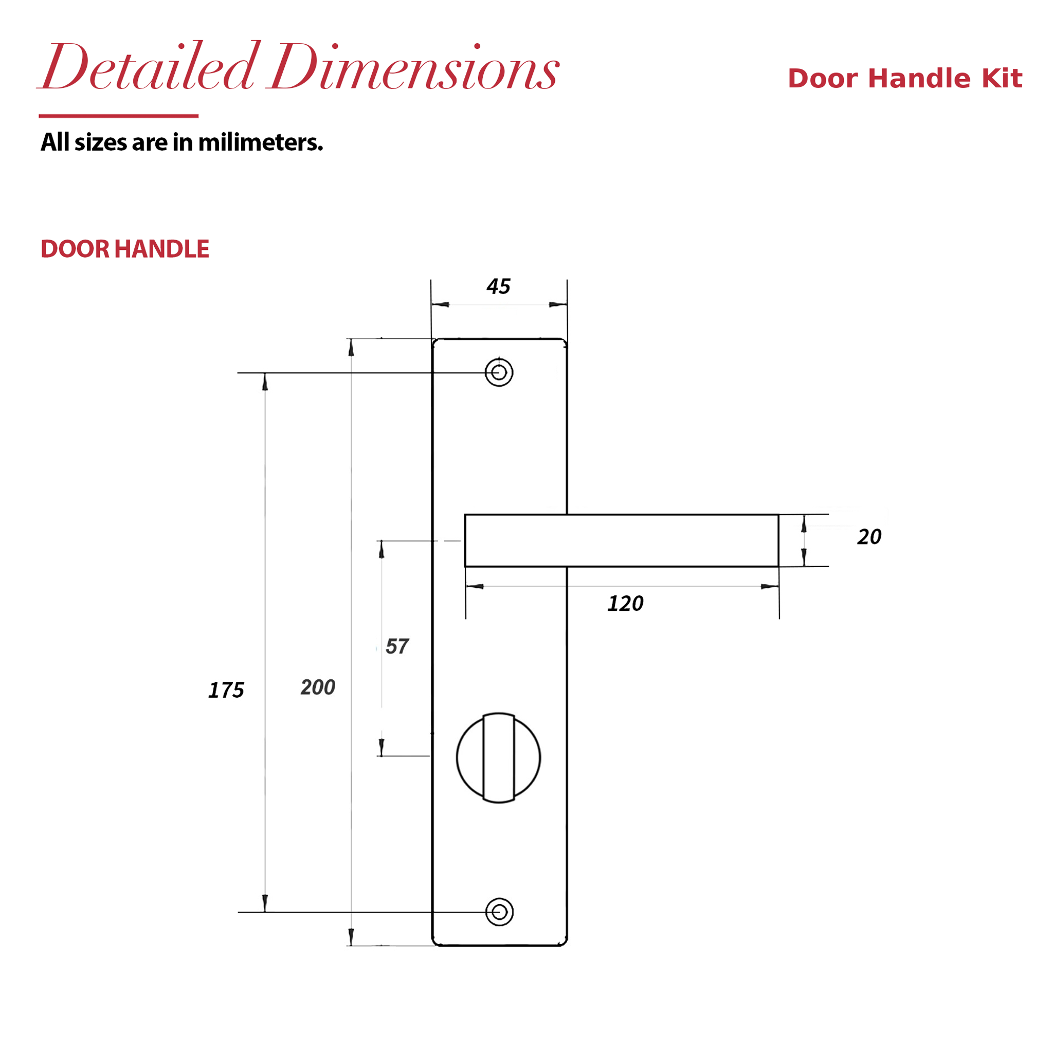 Lumina Matt Black Door Lever Handles on Backplate – dimensions and measurements diagram