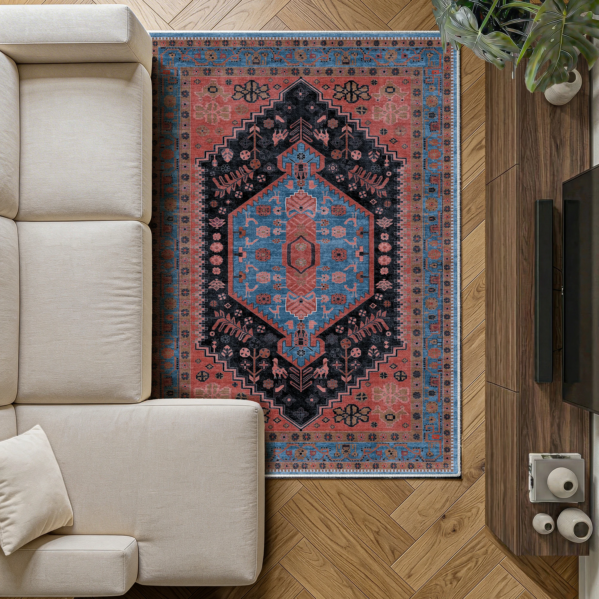 Lunora - Traditional Washable Dining Room Area Rug - 120x170cm