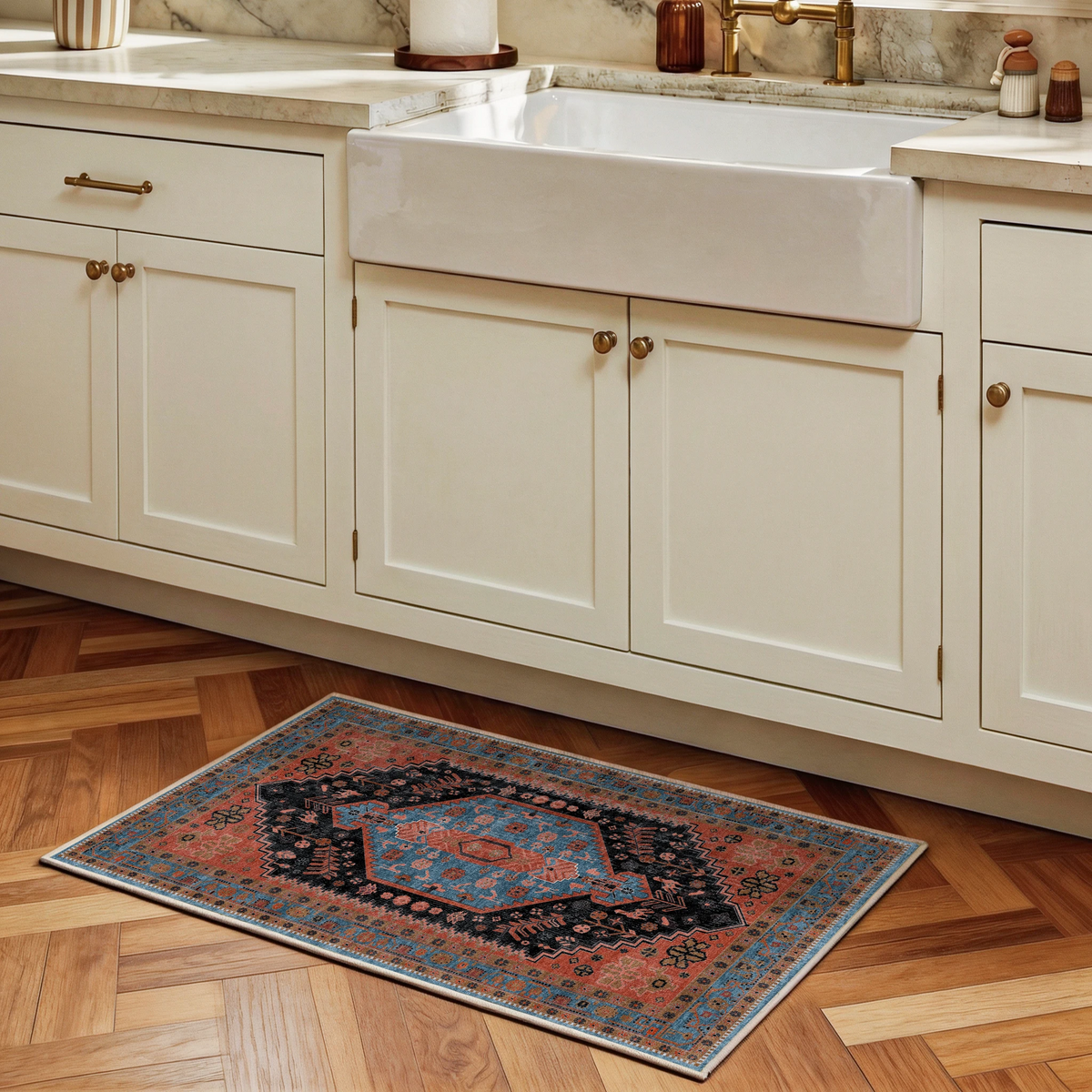 Lunora - Traditional Washable Bathroom Rug - 60x90cm