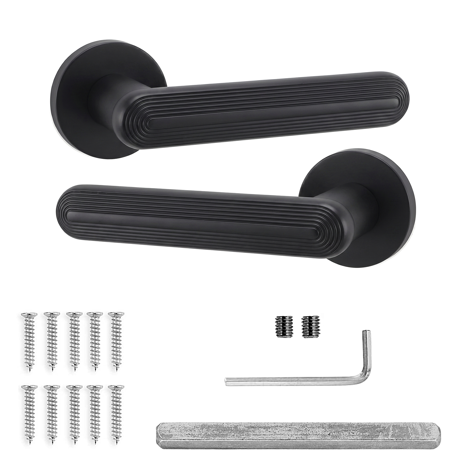 Marin Matt Black Door Lever Handles - Pair of Handles
