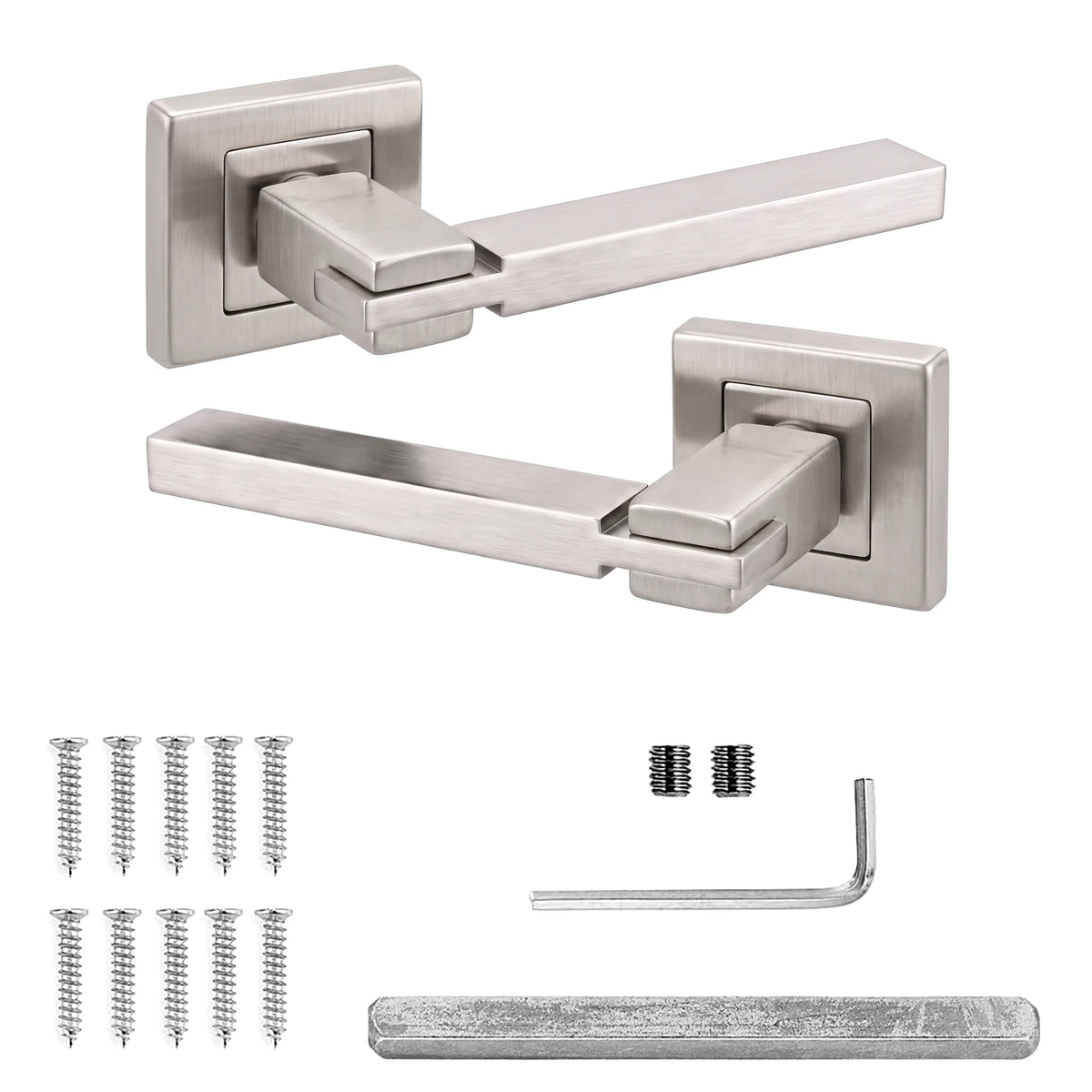 Nexus Satin Nickel Door Lever Handles - Pair of Handles