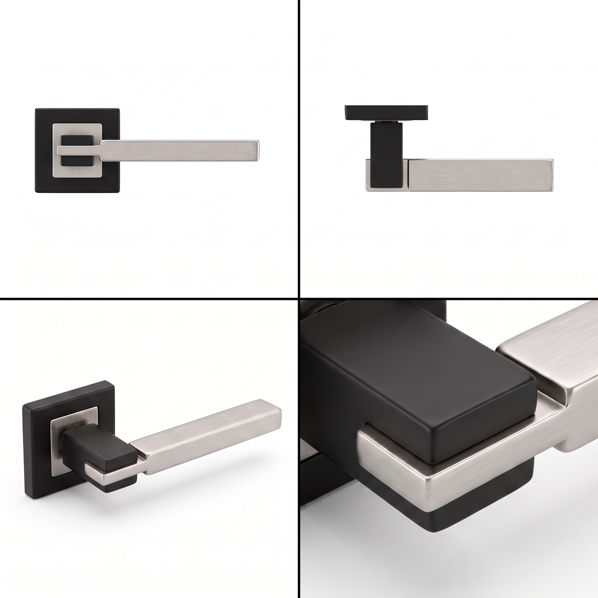 Nexus Duo Finish Privacy Door Lever Handles – shown from multiple angles