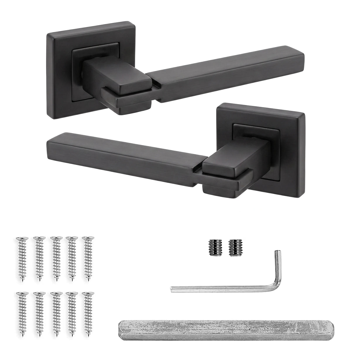 Nexus Matt Black Door Lever Handles - Pair of Handles