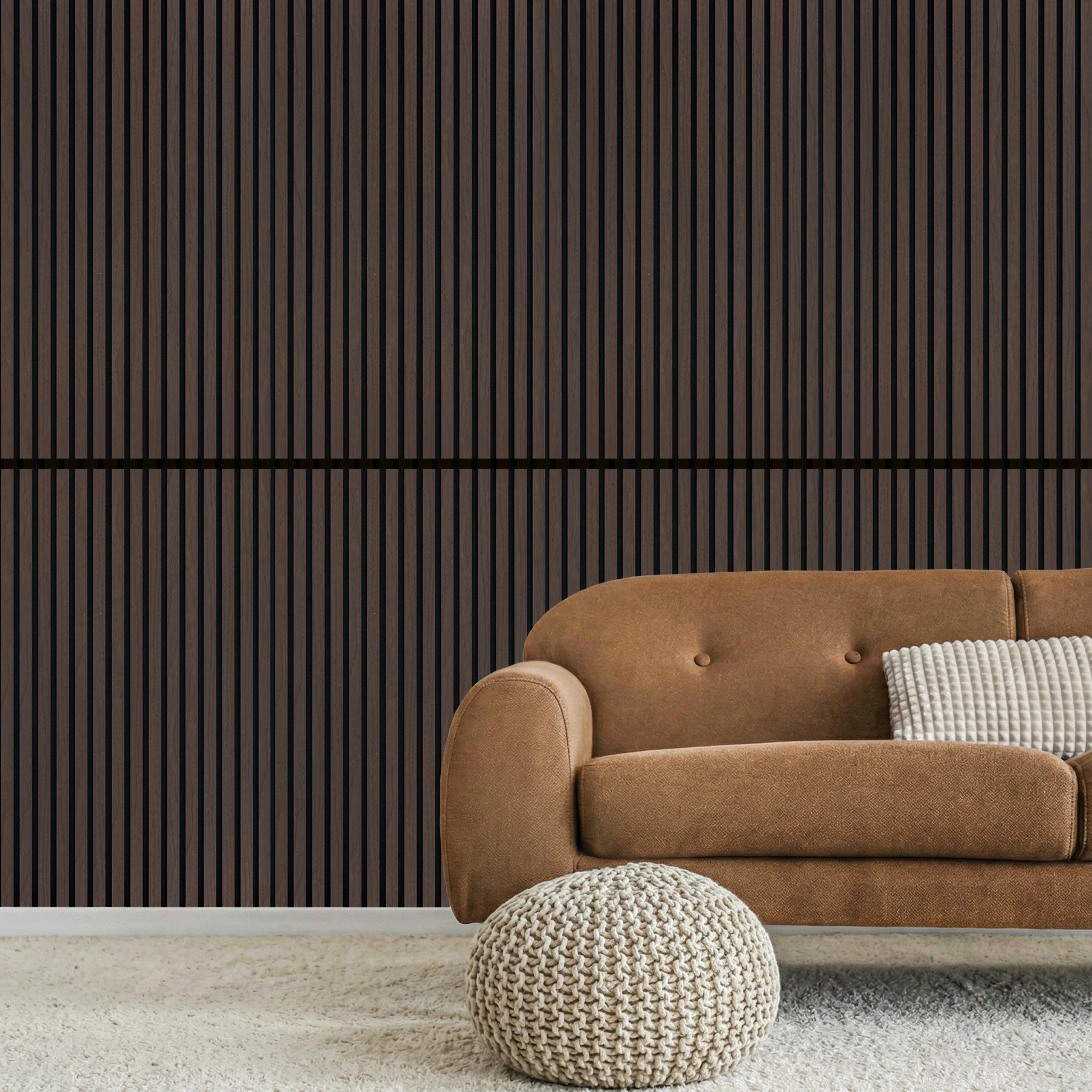 Acoustic Slat Wood Wall Panel - Smoked Oak - 1200 - 2 Pack – view 7
