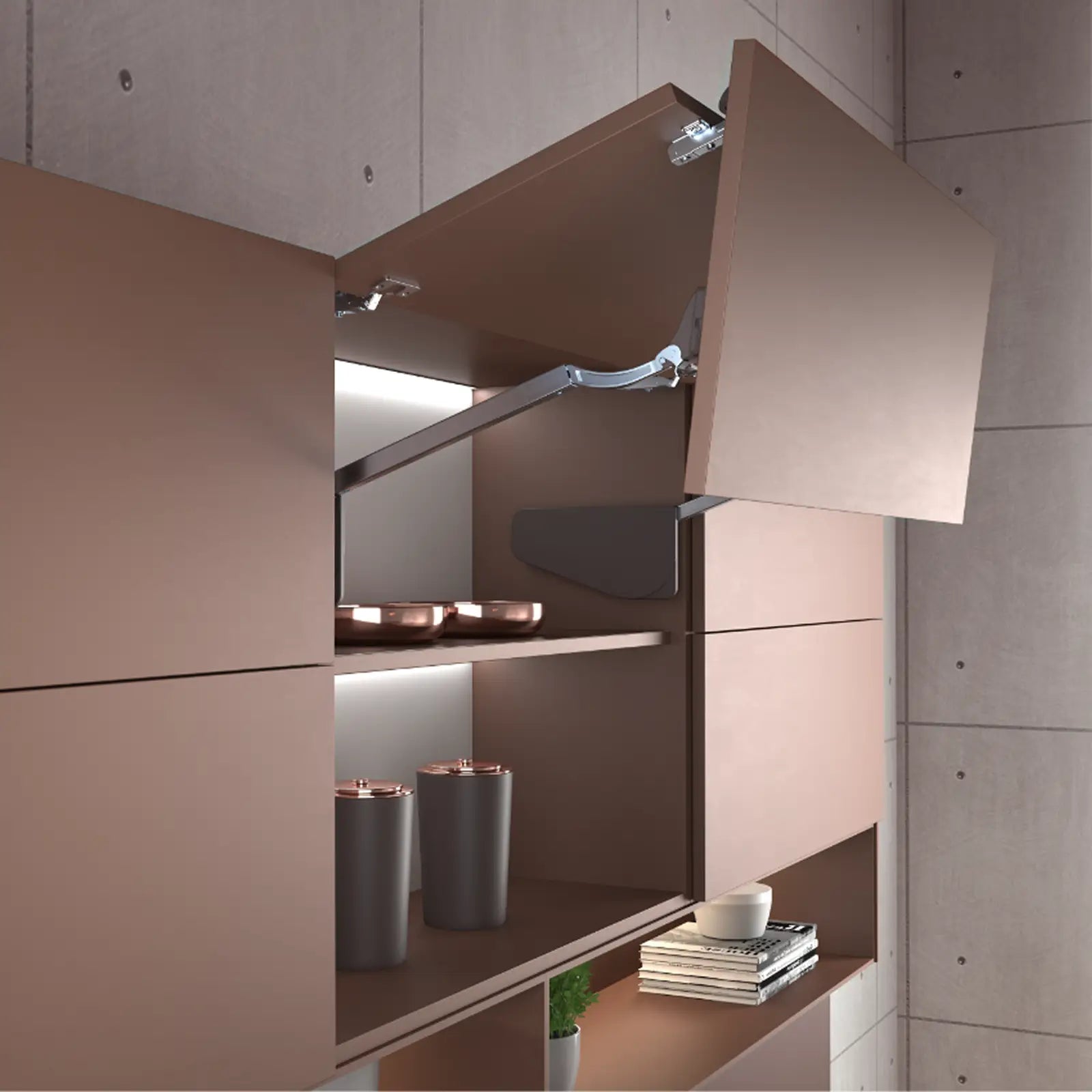 MultiMech Bi-Fold Cabinet Door Lift Up Mechanism - Grey - Decor And Decor