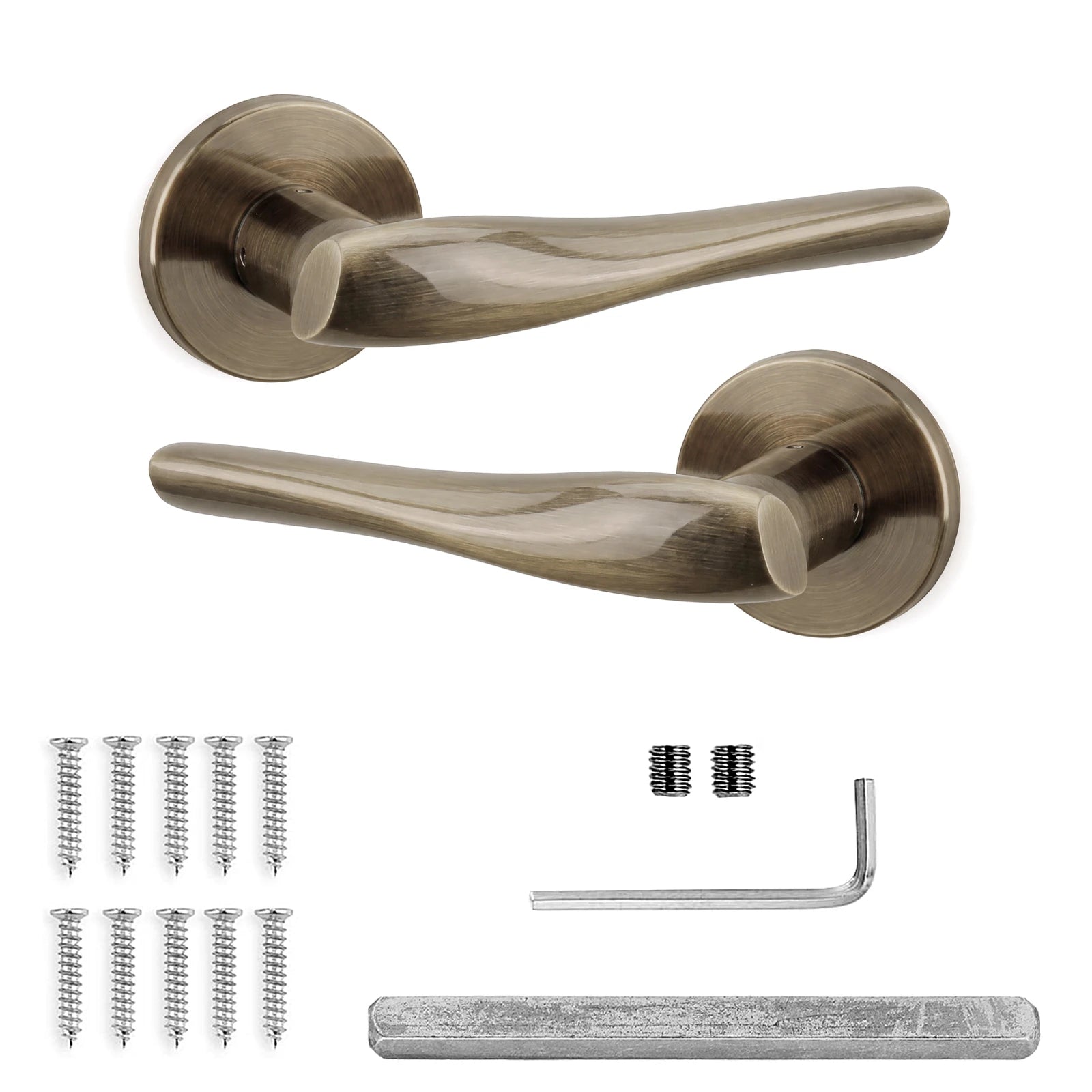 Nanda Internal Door Handles - Antique Brass