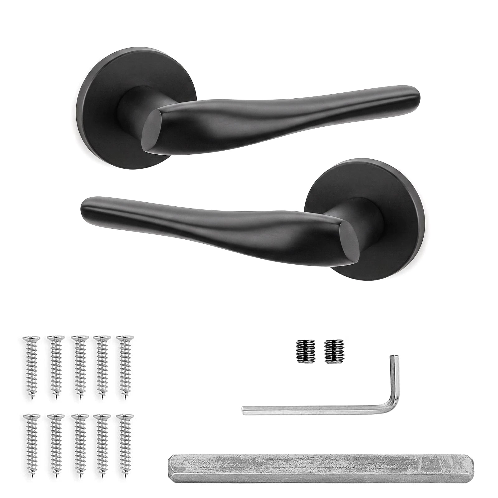 Nanda Internal Door Handles - Matt Black