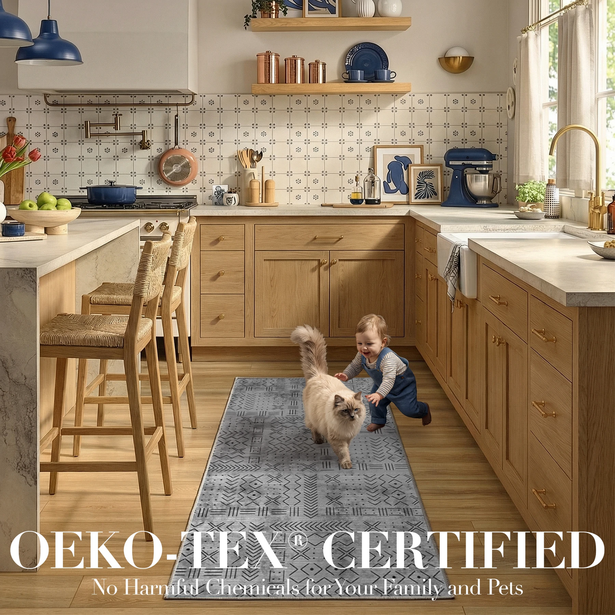 Velano - Geometric Washable Runner Hallway Rug - 60x240cm – view 6