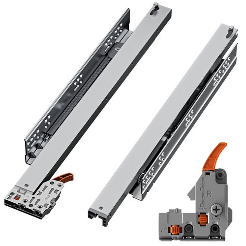 Push to Open and Soft Close Undermount Drawer Runners - Full Extension - 300mm Length