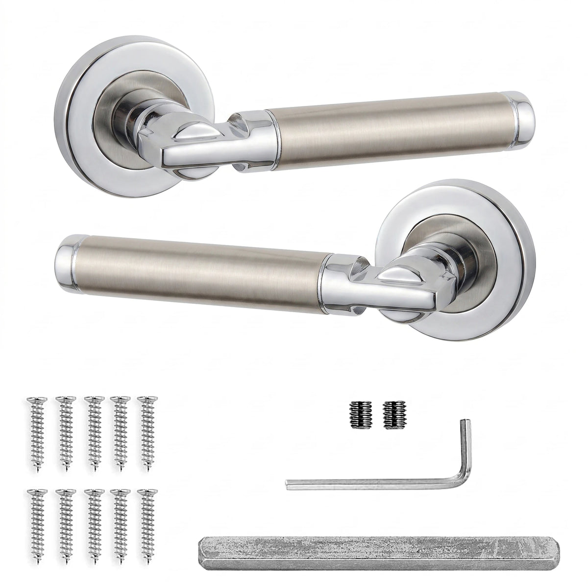 Enigma Duo Finish Door Lever Handles - Pair of Handles