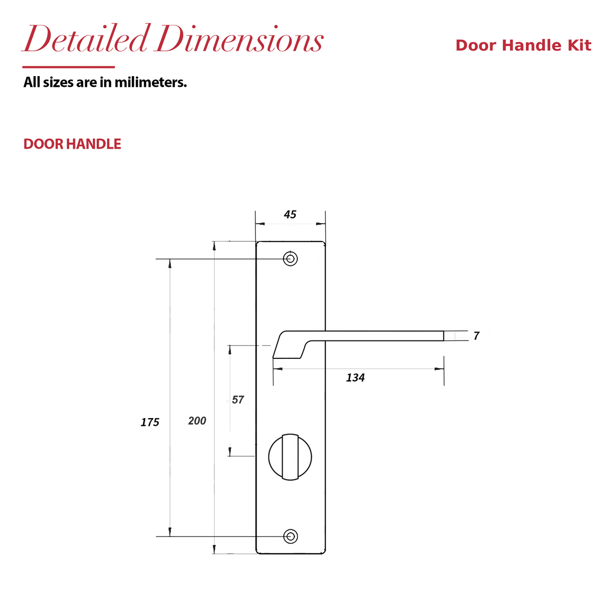 Spectra Matt Black Door Lever Handles on Backplate – dimensions and measurements diagram
