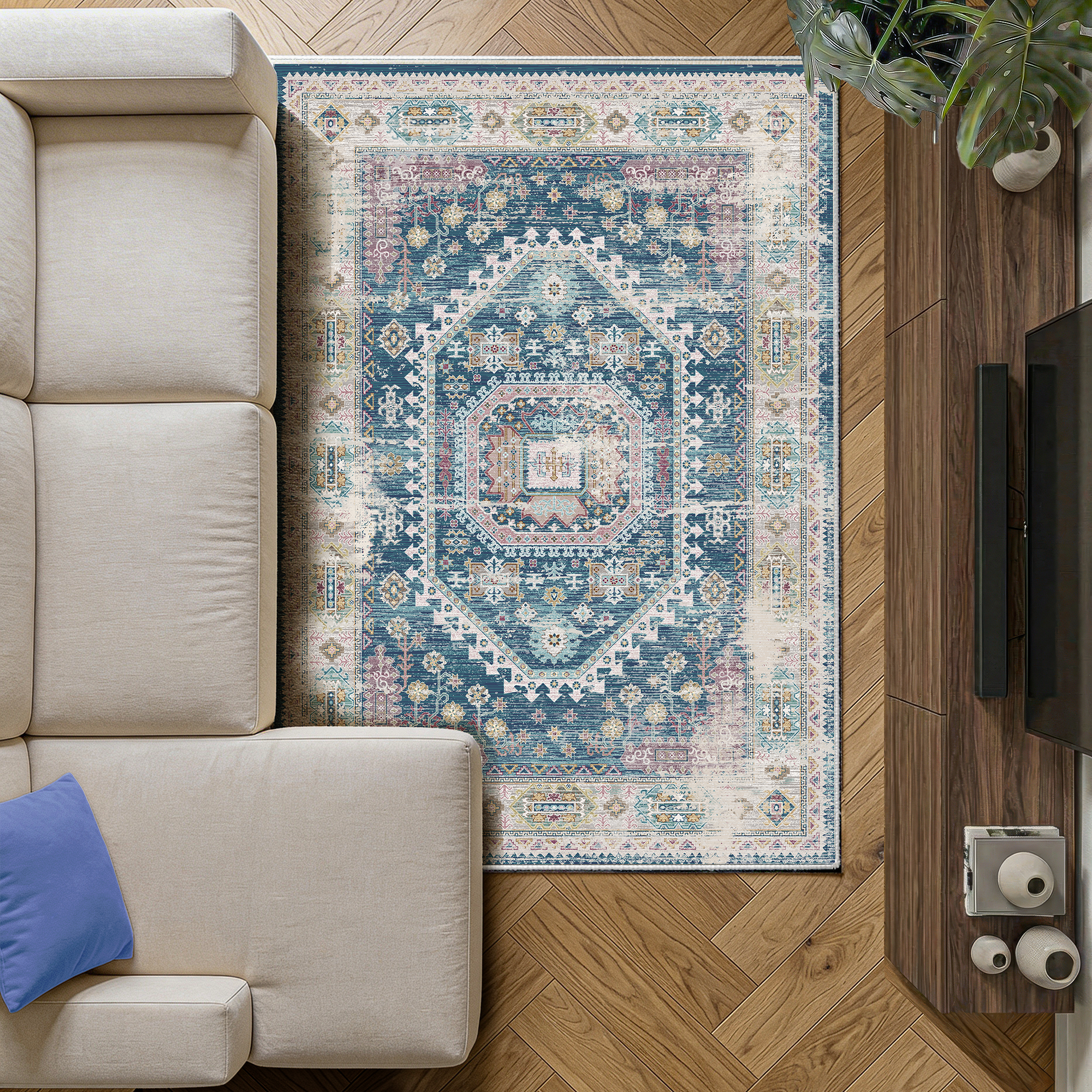 Soreli - Traditional Washable Dining Room Area Rug - 120x170cm