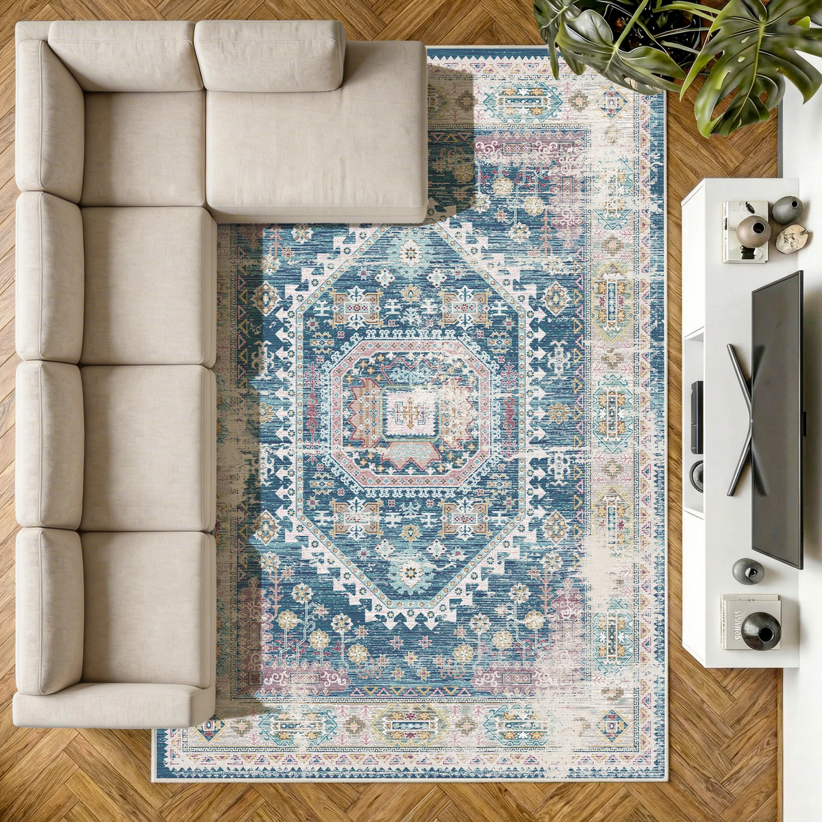 Soreli - Traditional Washable Extra Large Area Rug - 200x290cm