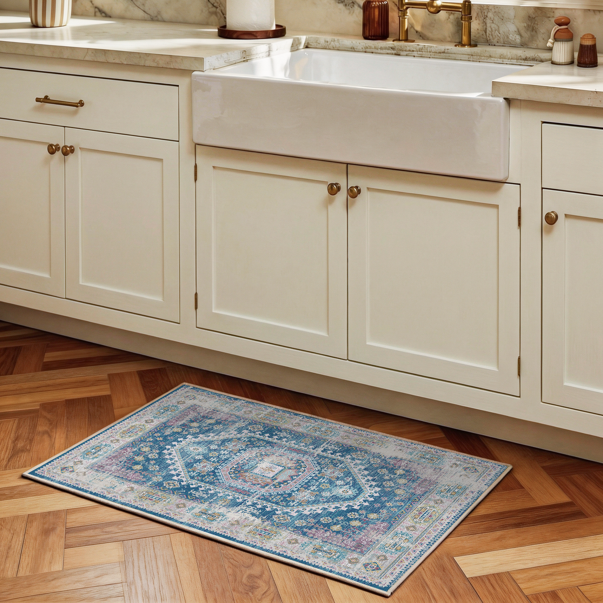 Soreli - Traditional Washable Bathroom Rug - 60x90cm
