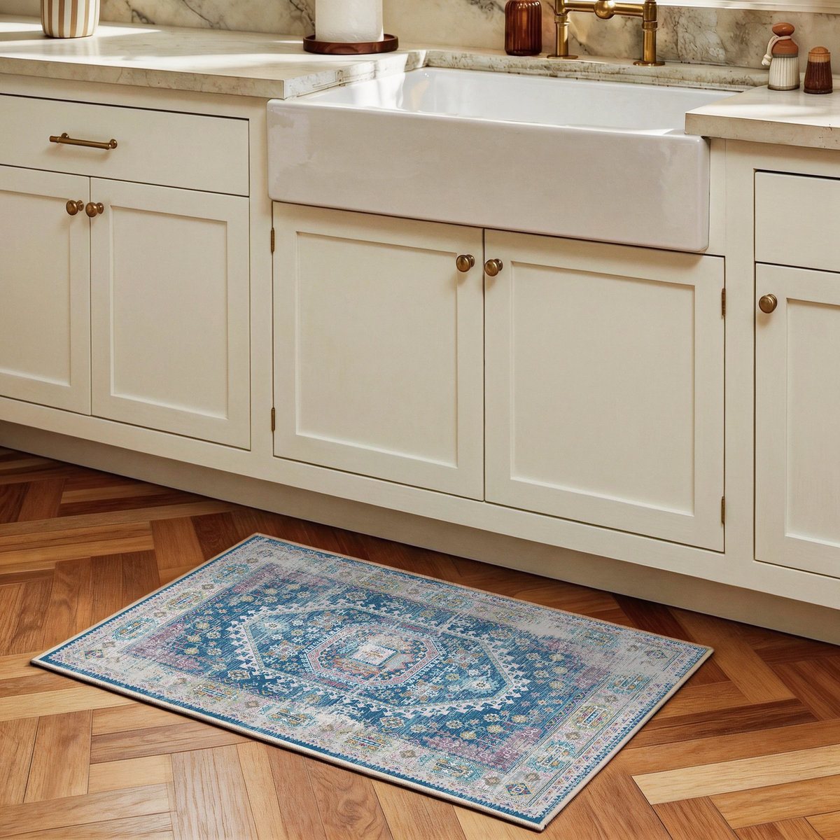 Soreli - Traditional Washable Bathroom Rug - 60x90cm