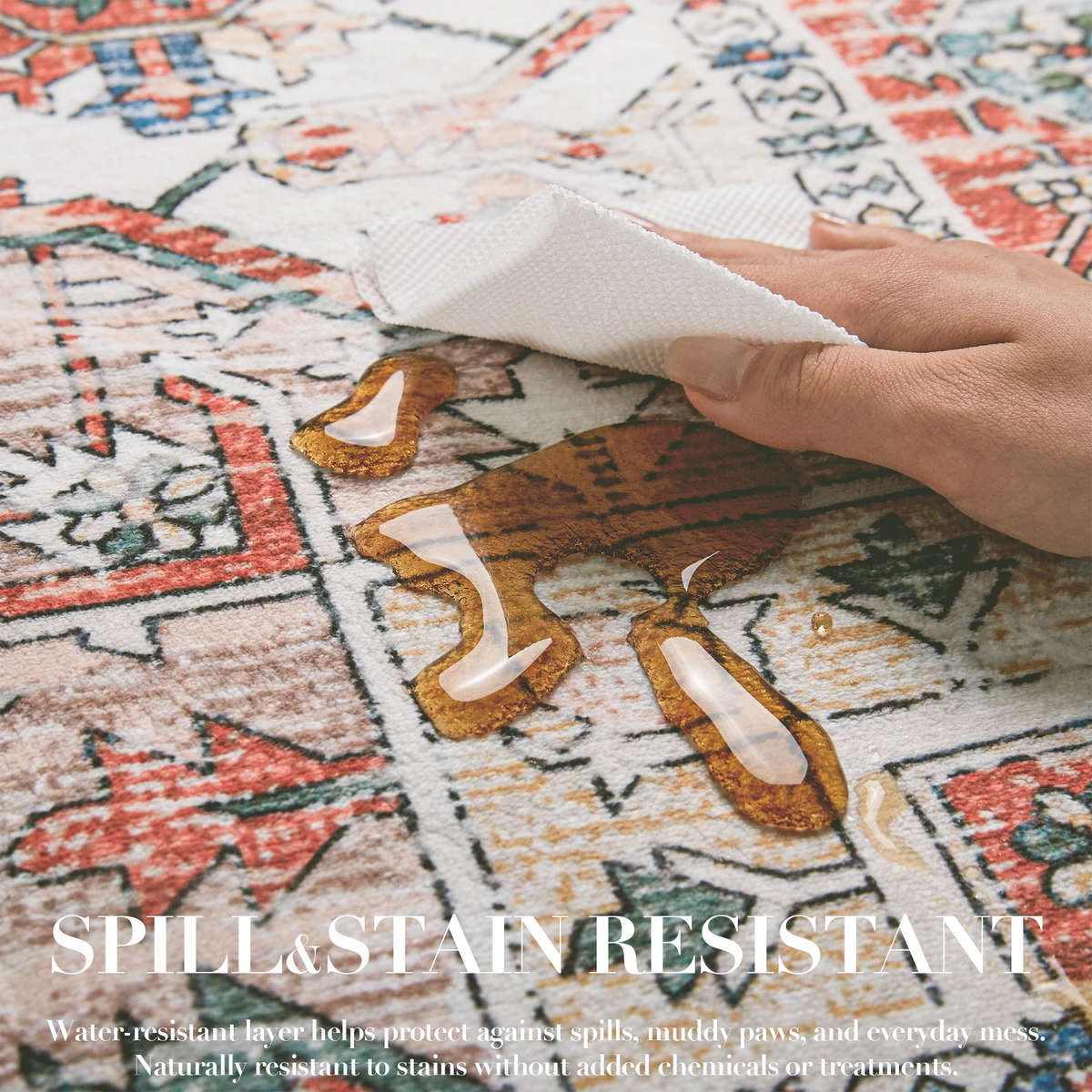 Mirela - Distressed Washable Runner Hallway Rug - 60x240cm – view 6