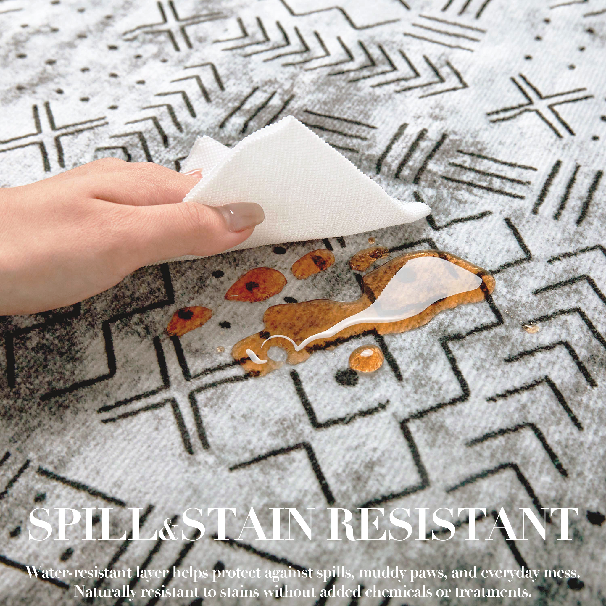 Velano - Geometric Washable Kitchen Rug - 80x150cm