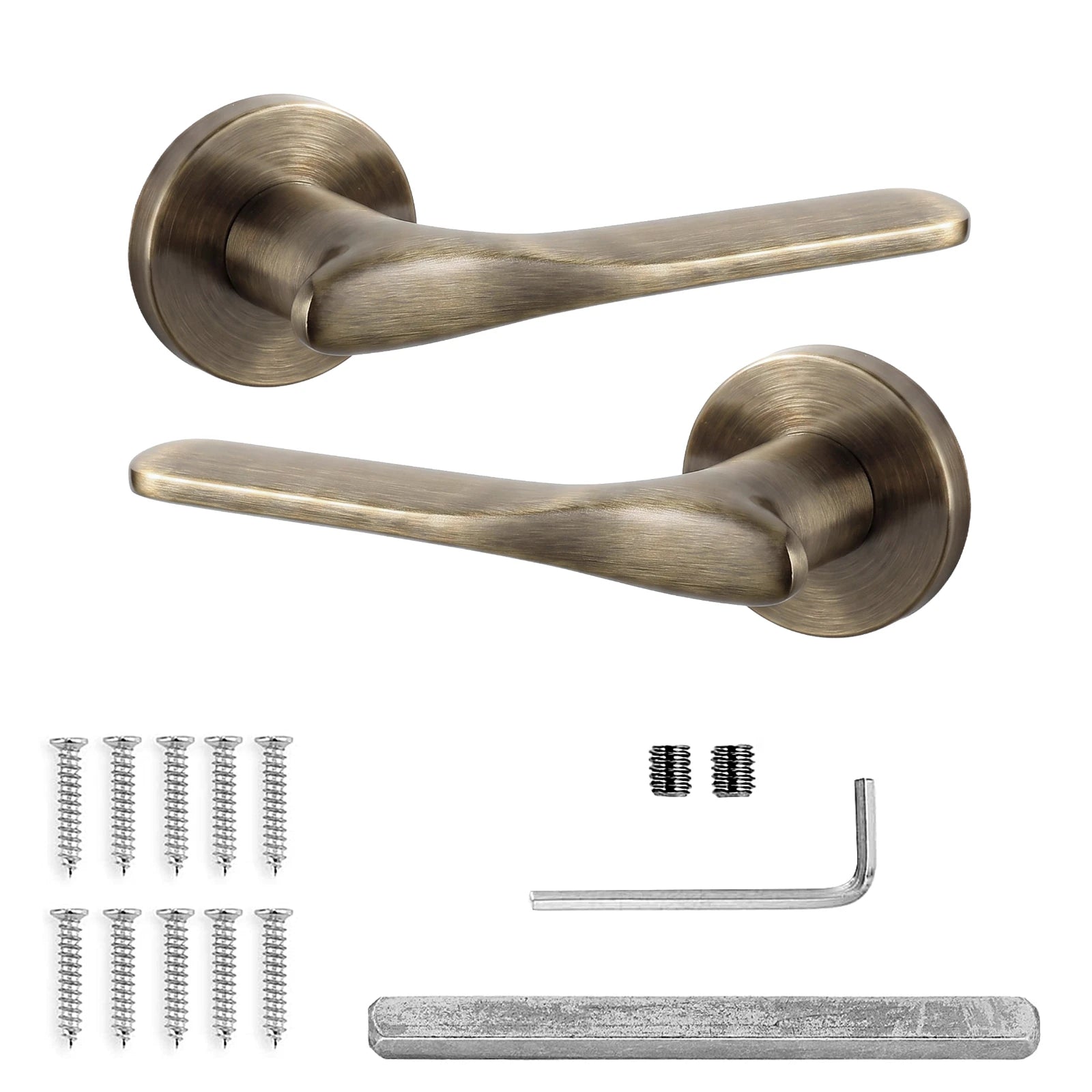 Verita Internal Door Handles - Antique Brass